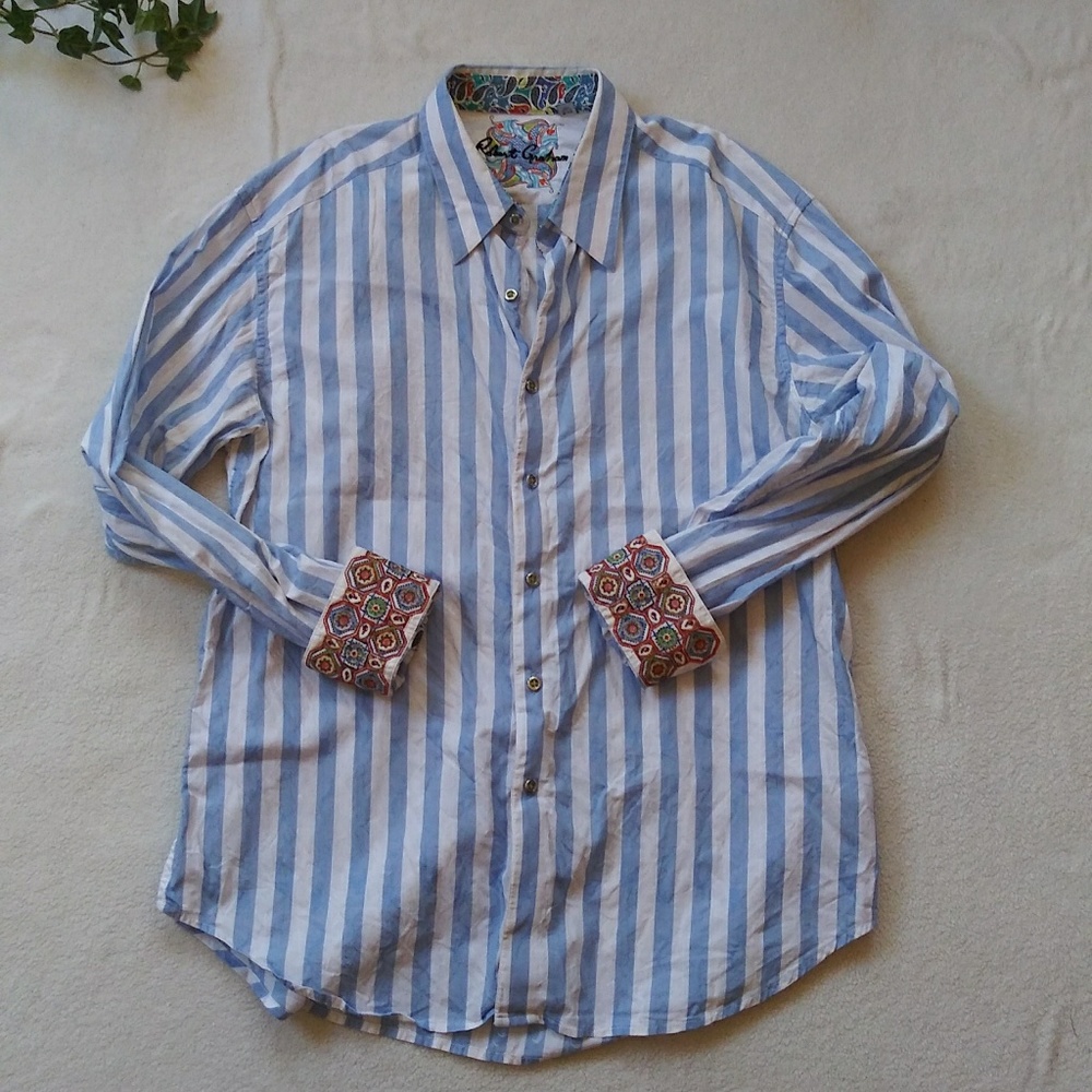 Robert Graham embroidered cuff shirt
